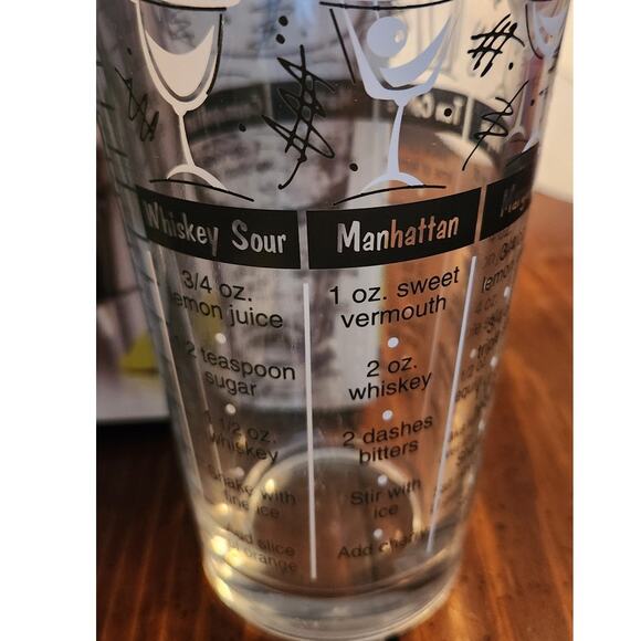New Libbey Bartender Shaker Set 3 Piece Mixing Glass Strainer Drink Recipes - Picture 13 of 13